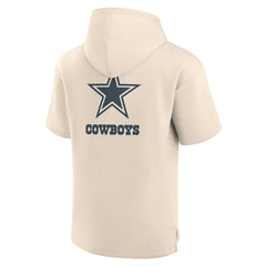 Dallas Cowboys Elements Future Ground Lettering Short Sleeve Pullover Hoodie Cream