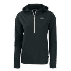 Denver Broncos Cutter & Buck Women's Daybreak Eco Recycled Half-Zip Hoodie Black