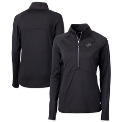 Detroit Lions Cutter & Buck Women's Adapt Eco Knit Stretch Recycled Half-Zip Pullover Top Black