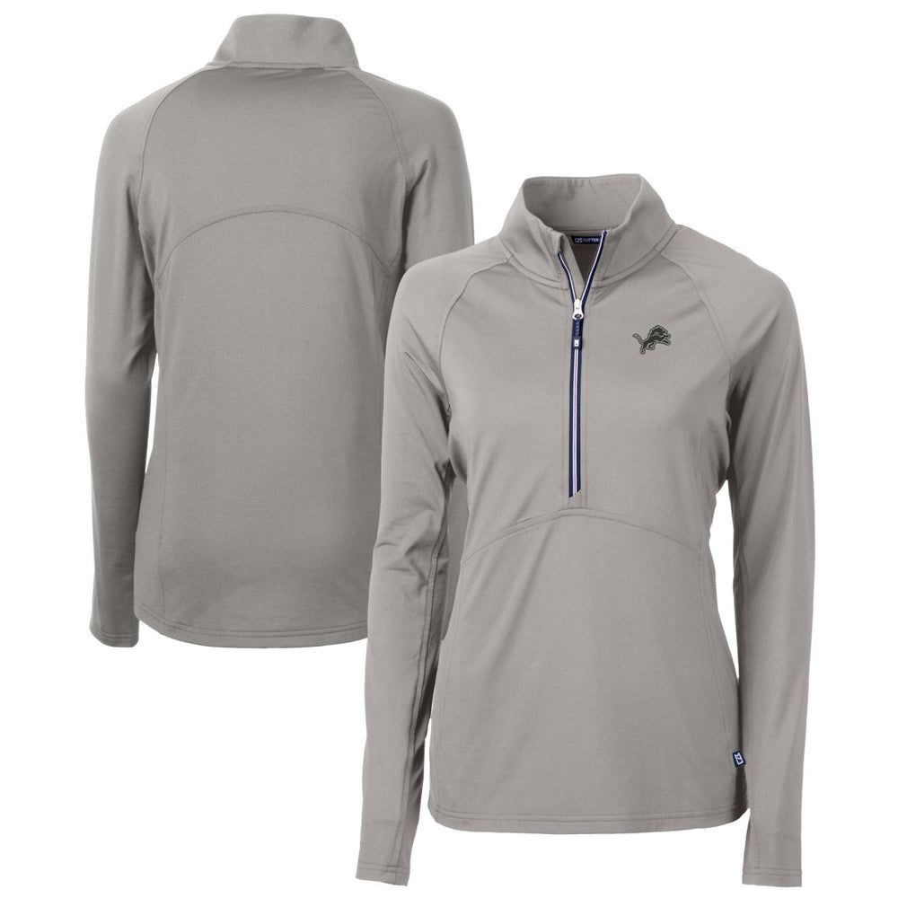 Detroit Lions Cutter & Buck Women's Adapt Eco Knit Stretch Recycled Half-Zip Pullover Top Gray