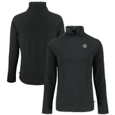 Miami Dolphins Cutter & Buck Women's Coastline Epic Comfort Eco Recycled Funnel Neck Pullover Sweatshirt Black