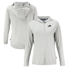 Buffalo Bills Cutter & Buck Women's Coastline Epic Comfort Eco Recycled Long Sleeve Hoodie T-Shirt Gray