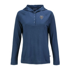 Chicago Bears Cutter & Buck Women's Coastline Epic Comfort Eco Recycled Long Sleeve Hoodie T-Shirt Navy