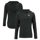 Kansas City Chiefs Cutter & Buck Women's Coastline Epic Comfort Eco Recycled Long Sleeve Hoodie T-Shirt Black