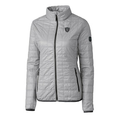 Las Vegas Raiders Cutter & Buck Women's Rainier PrimaLoft Eco Insulated Full-Zip Puffer Jacket Gray