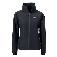 Baltimore Ravens Cutter & Buck Women's Charter Eco Recycled Full-Zip Hoodie Jacket Black