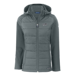 Buffalo Bills Cutter & Buck Women's Evoke Hybrid Eco Softshell Recycled Full-Zip Hoodie Jacket Dark Gray