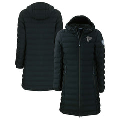 Atlanta Falcons Cutter & Buck Women's Mission Ridge Repreve Eco Insulated Full-Zip Hoodie Long Puffer Jacket Black