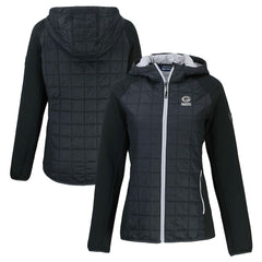 Green Bay Packers Cutter & Buck Women's Rainier PrimaLoft Eco Hybrid Full-Zip Hoodie Jacket Black
