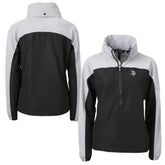 Minnesota Vikings Cutter & Buck Women's Charter Eco Recycled Half-Zip Hoodie Anorak Jacket Black/Gray