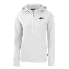 Seattle Seahawks Cutter & Buck Women's Daybreak Eco Recycled Half-Zip Hoodie White