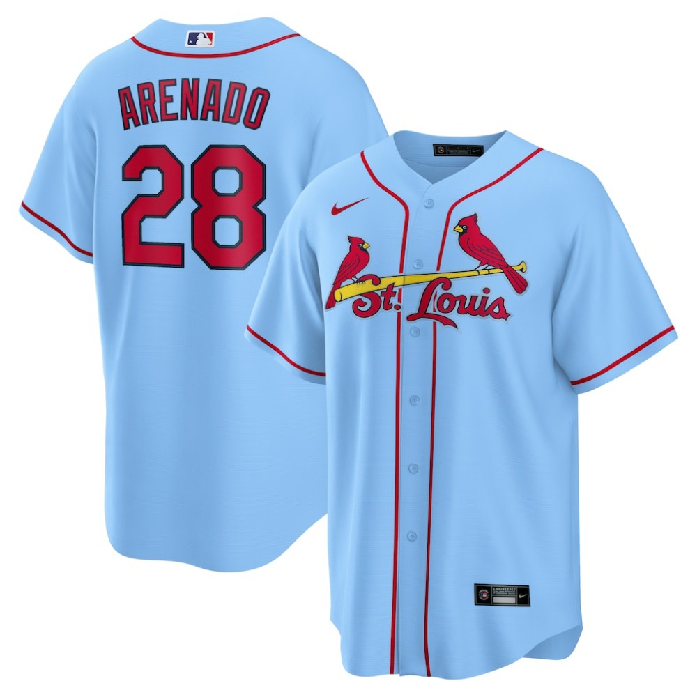 MLB Nolan Arenado St. Louis Cardinals Nike 2024 Alternate Replica Jersey - Light Blue