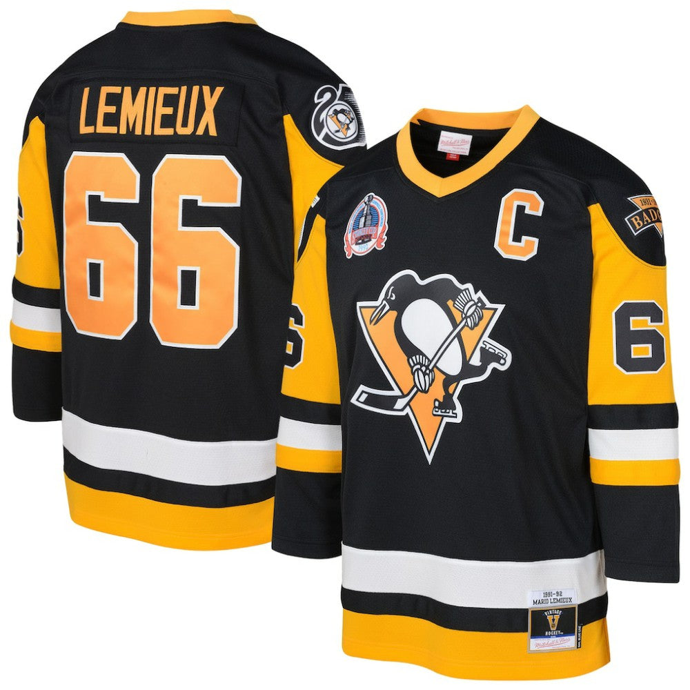 NHL Mario Lemieux Pittsburgh Penguins Mitchell & Ness Preschool 1991/92 Blue Line 2.0 Player Jersey - Black