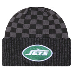 New York Jets New Era Checkered Cuffed Knit Hat Black