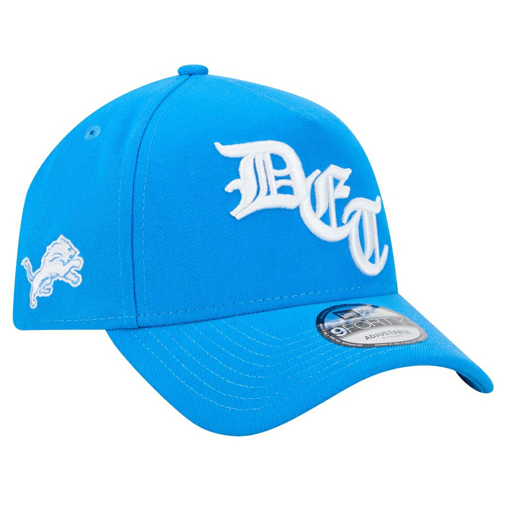 Detroit Lions New Era Mystic 9FORTY A-Frame Adjustable Hat Blue