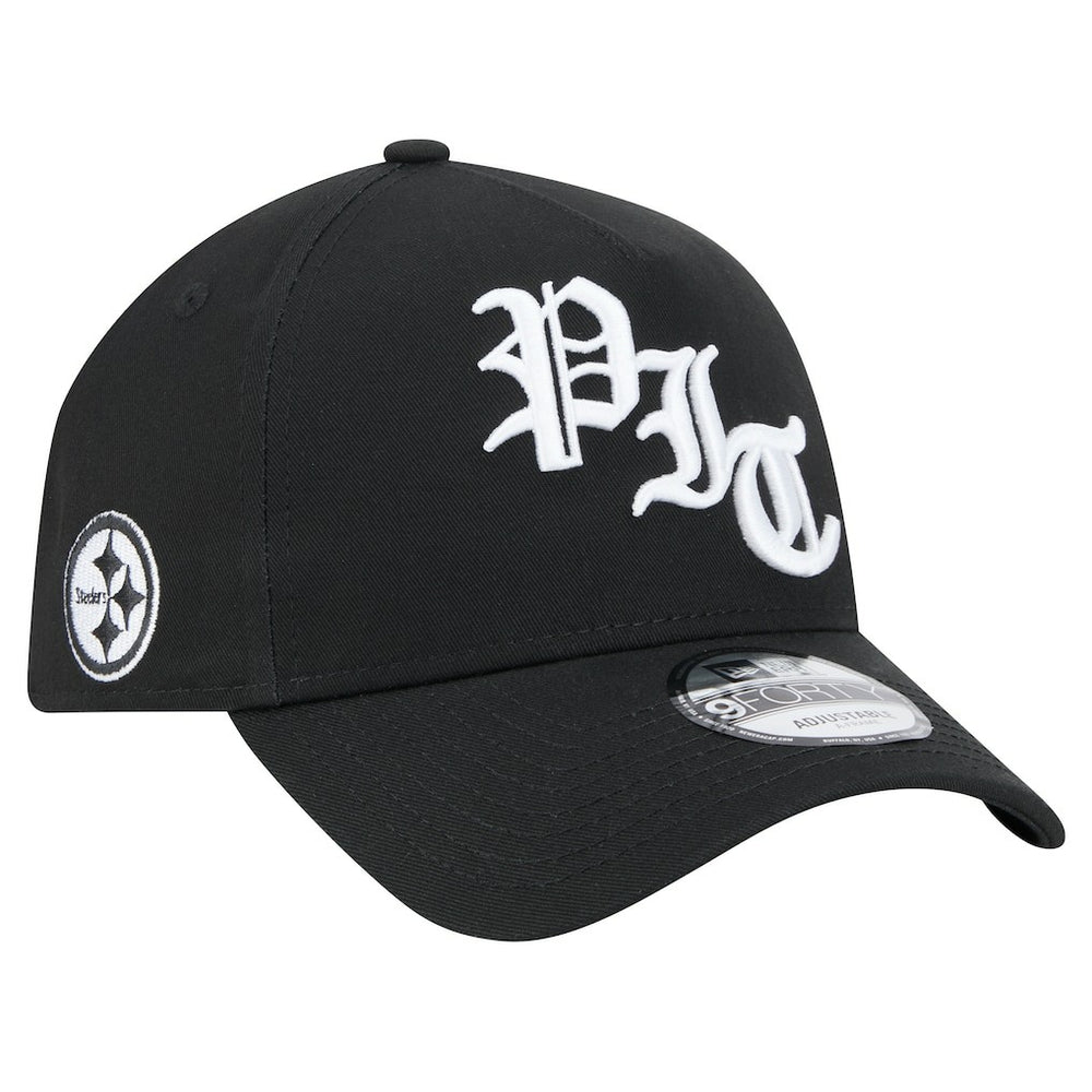 Pittsburgh Steelers New Era Mystic 9FORTY A-Frame Adjustable Hat Black