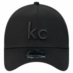 Kansas City Chiefs New Era Domain 9FORTY A-Frame Trucker Adjustable Hat Black