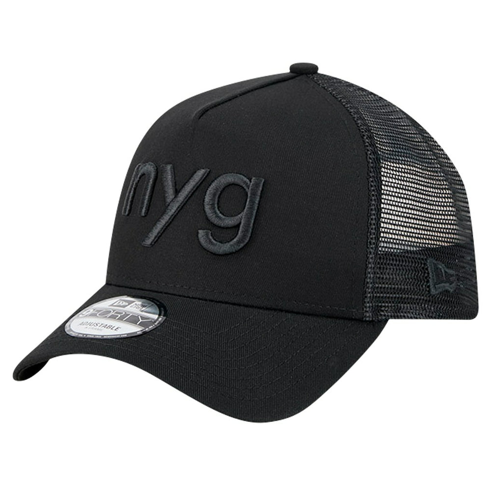 New York Giants New Era Domain 9FORTY A-Frame Trucker Adjustable Hat Black