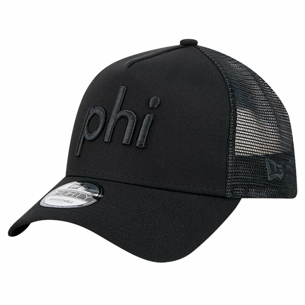 Philadelphia Eagles New Era Domain 9FORTY A-Frame Trucker Adjustable Hat Black