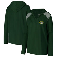 Green Bay Packers Antigua Women's Opulent Long Sleeve Hoodie T-Shirt Green