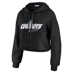 Dallas Cowboys WEAR by Erin Andrews Women's Prime Cropped Pullover Hoodie Black