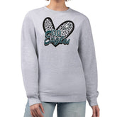 Philadelphia Eagles G-III 4Her by Carl Banks Women's Leopard Heart Pullover Sweatshirt Heather Gray