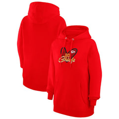 Kansas City Chiefs G-III 4Her by Carl Banks Women's Animal Print Heart Team Graphic Fleece Tri-Blend Pullover Hoodie Red