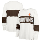 Cleveland Browns '47 Women's Clubhouse Pride Taylor Long Sleeve T-Shirt Cream
