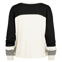 Carolina Panthers '47 Women's Double Header Curve Raglan Long Sleeve Crop Top Cream