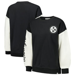 Pittsburgh Steelers '47 Women's Double Header Rise Andie Pullover Sweatshirt Black