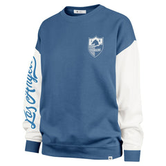 Los Angeles Chargers '47 Women's Double Header Rise Andie Pullover Sweatshirt Powder Blue