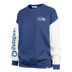 Seattle Seahawks '47 Women's Double Header Rise Andie Pullover Sweatshirt College Navy