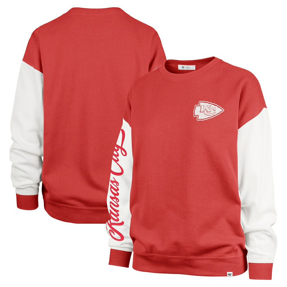 Kansas City Chiefs '47 Women's Double Header Rise Andie Pullover Sweatshirt Red