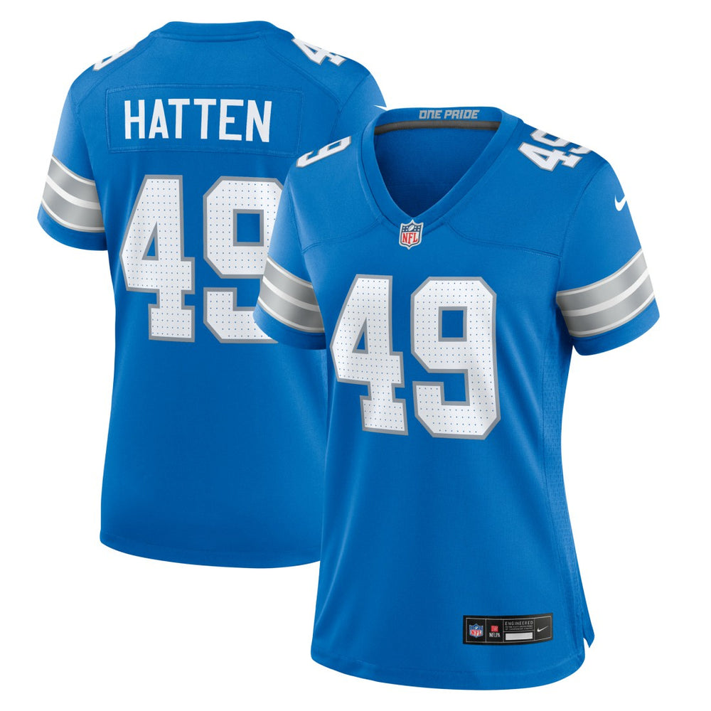 NFL Hogan Hatten Detroit Lions Women's Game Jersey - Blue