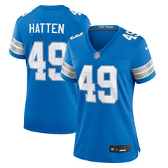 NFL Hogan Hatten Detroit Lions Women's Game Jersey - Blue