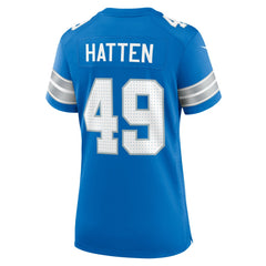 NFL Hogan Hatten Detroit Lions Women's Game Jersey - Blue
