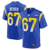 Justin Dedich Los Angeles Rams Game Jersey Royal