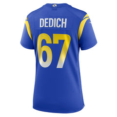 NFL Justin Dedich Los Angeles Rams Women's Game Jersey - Royal