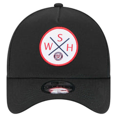 Washington Nationals New Era 9FORTY A-Frame Adjustable Hat - Black Hats