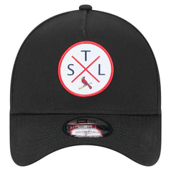 St. Louis Cardinals New Era 9FORTY A-Frame Adjustable Hat - Black Hats