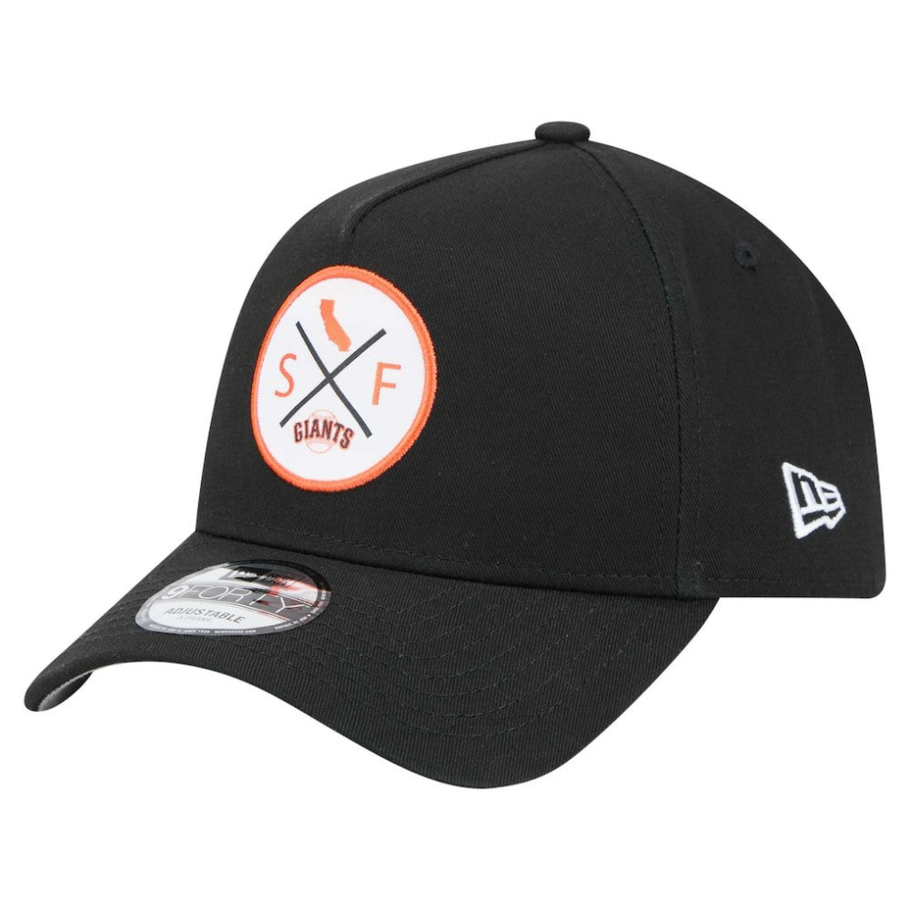 San Francisco Giants New Era 9FORTY A-Frame Adjustable Hat - Black Hats