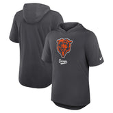 Chicago Bears Tri-Blend Performance Hoodie T-Shirt Anthracite