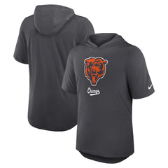 Chicago Bears Tri-Blend Performance Hoodie T-Shirt Anthracite