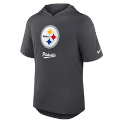 Pittsburgh Steelers Tri-Blend Performance Hoodie T-Shirt Anthracite