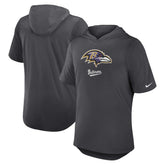 Baltimore Ravens Tri-Blend Performance Hoodie T-Shirt Anthracite