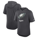 Philadelphia Eagles Tri-Blend Performance Hoodie T-Shirt Anthracite