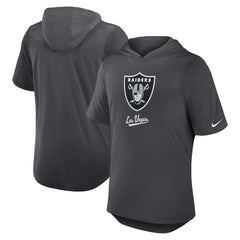 Las Vegas Raiders Tri-Blend Performance Hoodie T-Shirt Anthracite