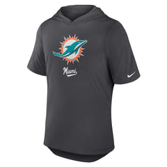 Miami Dolphins Tri-Blend Performance Hoodie T-Shirt Anthracite