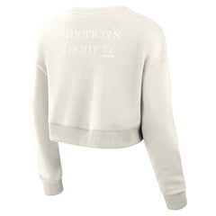 Dallas Cowboys Women's Studio Tri-Blend Cropped Pullover Sweatshirt Cream