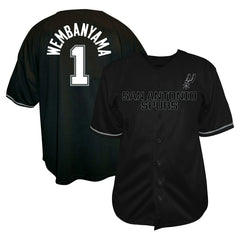NBA Victor Wembanyama San Antonio Spurs Profile Big & Tall Name & Number Button-Up Jersey - Black outlet